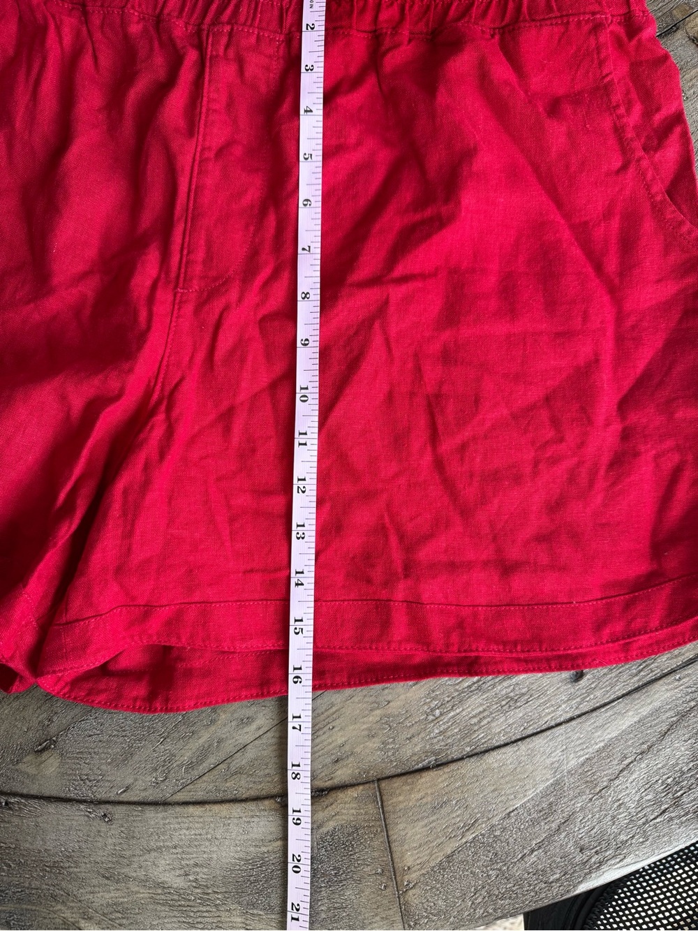 Maurices Red Linen Blend Shorts XL Mid Rise 4” Inseam NWT - Picture 6 of 6